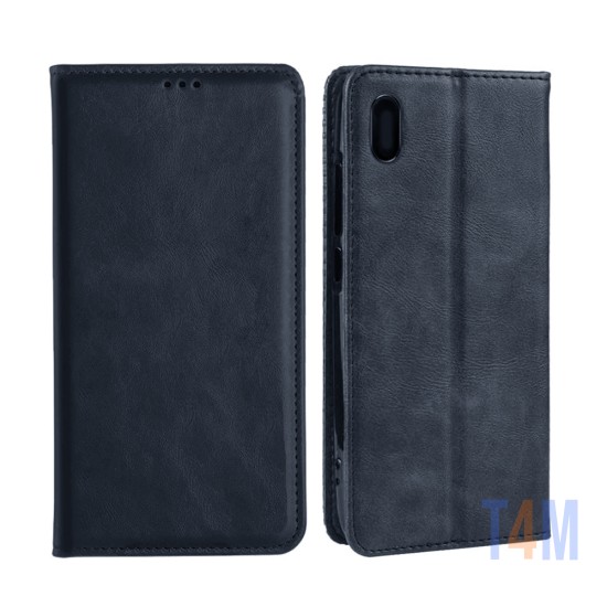 Funda Abatible de Cuero con Bolsillo Interno para Xiaomi Redmi 7A Azul